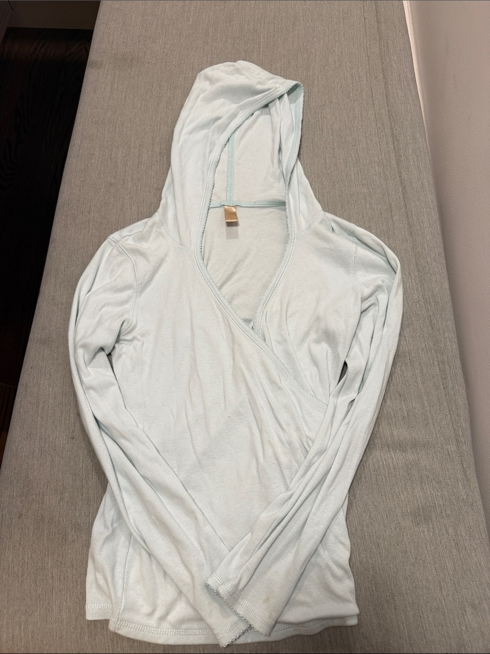 Banana Republic Pale Aqua Hooded Wrap Top